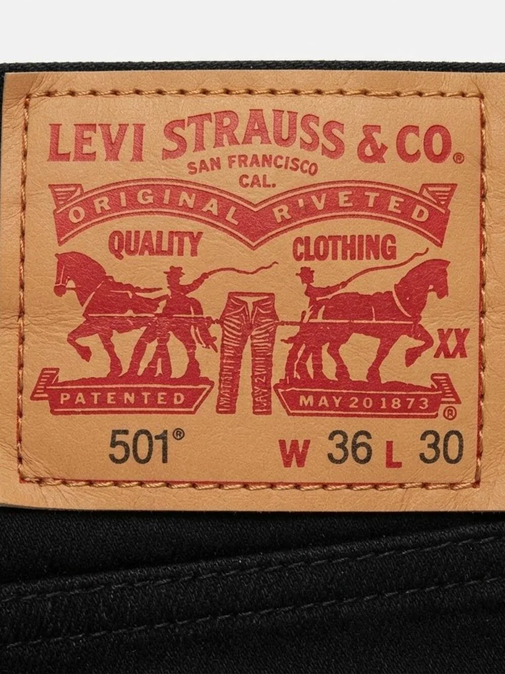 Levi's 501 Original Men's Classic Black Straight Leg | Button Fly | Size 36